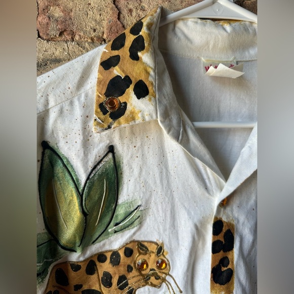 Leopard Print White Blouse - Picture 8 of 13